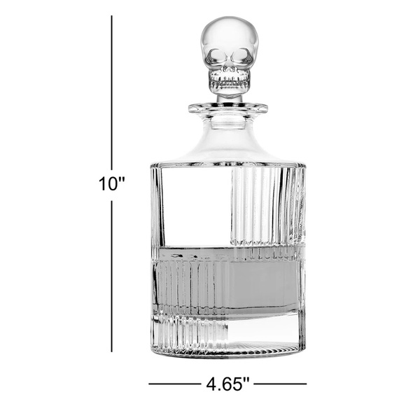 Godinger Skeletor Crystal Skull Whiskey Liquor Decanter Halloween Decor 🥃💀 - Picture 3 of 4